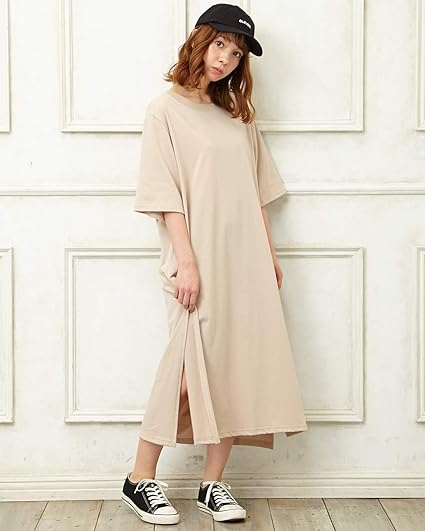 Amazon Co Jp イング Ingni クルーネック ワンピース 1191 ベージュ M 服 ファッション小物