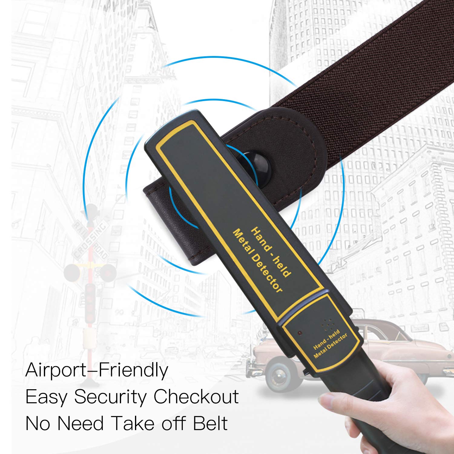 Nickle Free Metal Free Women No Buckle Invisible Stretch Belt For Jeans, Coffee, Large(Pants Size 34-48 Inches)