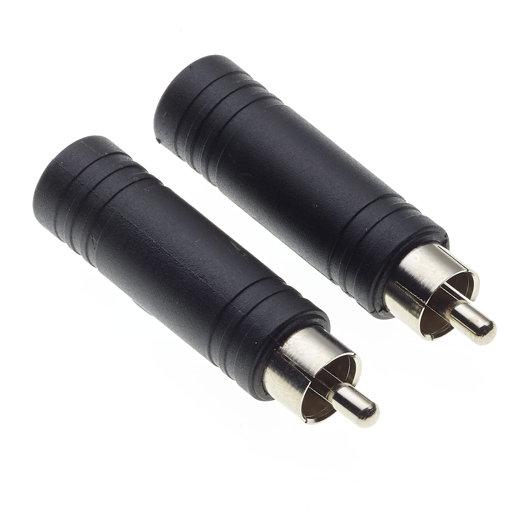 Keple RCA Male Plug to 6.35mm 1/4" Inch Mono Socket Female Adaptor Connector, Pack of 2 - Convertor and Audio Adapter for Stereo, Amps, and A/V Receivers