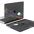 KEROM Clear Black Case for MacBook Pro 13 inch 2022-2016 M2 M1 A2338 A2289 A2251 A2159 A1989 A1706, Plastic Hard Shell Case & Keyboard Cover, Sunrise