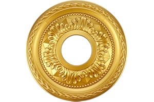 Crapyt Ceiling Medallions for Fans Small Ceiling Medallion Decorative Ceiling Medallions for living rooms, dining rooms, shopping malls, bedrooms 12.2" Gold