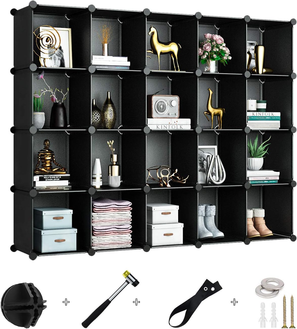 Greenstell Cube Storage Organizer, 20Cube Plastic Modular Closet