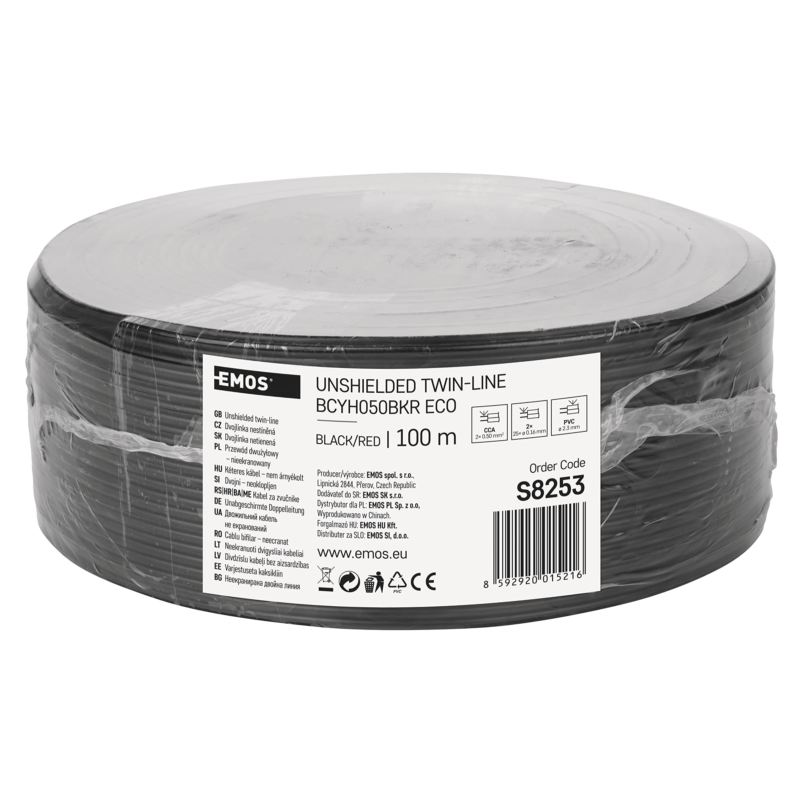 Emos Les ungeschirmte zweidr athle switched 2 x 0.5 mm black/red, 100 pieces, s8253