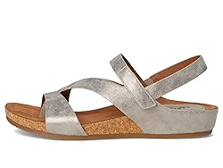 Eurosoft Women's Gianetta Flat Sandal, Silver/Gold, 7