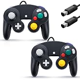 ANGFA 2 Pack Wired Controllers for GameCube, Classic Controller Compatible with Wii and NGC Game Cube Console, Plug &amp; Play Classic Gamepad (Black)