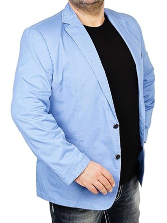 bonprix Herren Sakko untersetzt Comfort Fit Baumwoll Übergröße Blazer Zweiknopf Jackett Anzug Langgröße bequem Spezialgröße