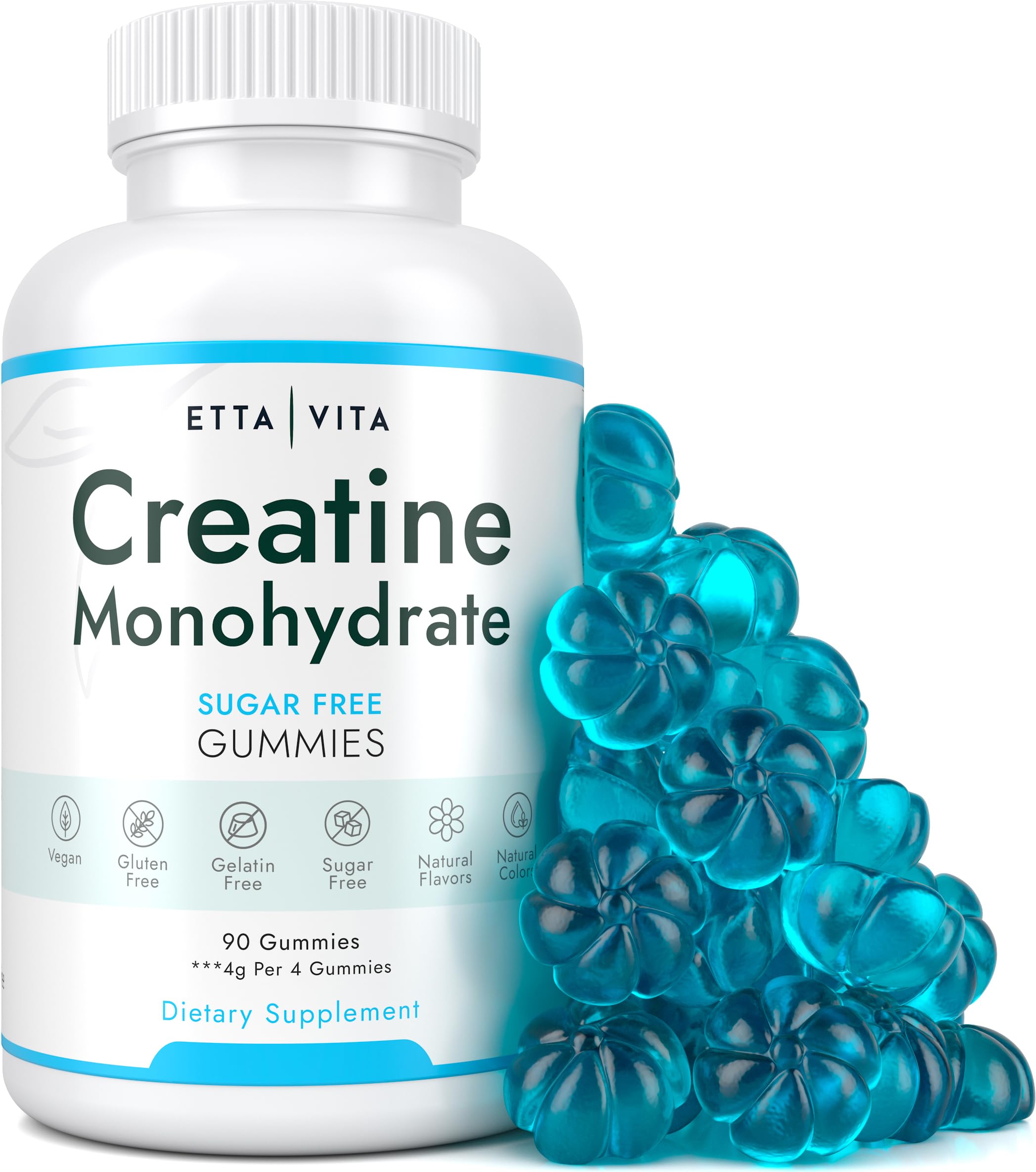 Sugar-Free Creatine Monohydrate Gummies (5g Per Packet) - Potent Creatine Gummies for Men & Women, Supplement for Muscle Support, Cognitive Function - Non-GMO, Gluten-Free, Mucuna Pruriens