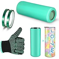 Sublimation Tumblers Silicone Bands Sleeve Kit for 20 oz Skinny Straight Blanks Cups with Heat Resistant Gloves…