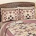 Collections Etc Country Star Checkered Floral Patchwork Quilted Pillow Sham (35564), Burgundy