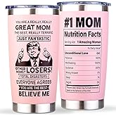 tawazi Gifts for Mom from Daughter, Son - Cool Birthday, Christmas, Mothers Day, Valentines Day Gift for Mom - Best Mom Ever Gifts - Moms Tumbler Cup Mug, 20 oz Insulated Stainless Steel, Pink