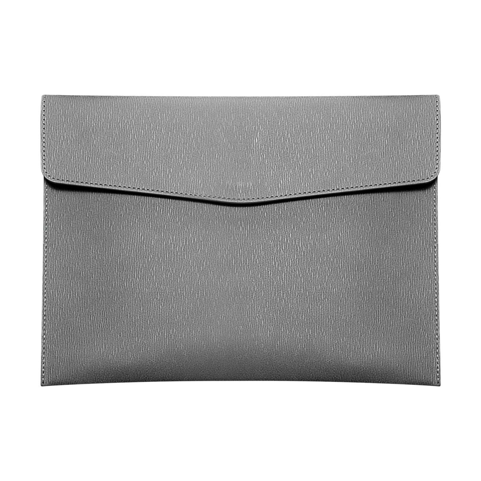 Skyzone A4 Document Folder Wallet, PU Leather Travel Document Holder Organizer, Waterproof File Folder with Snap Closure, Multifunctional File Envelope Portfolio Storage Case (Grey)