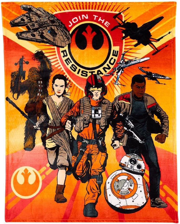 Disney Star Wars The Force Awakens "Join the Resistance" Throw Blanket 50" x 60"
