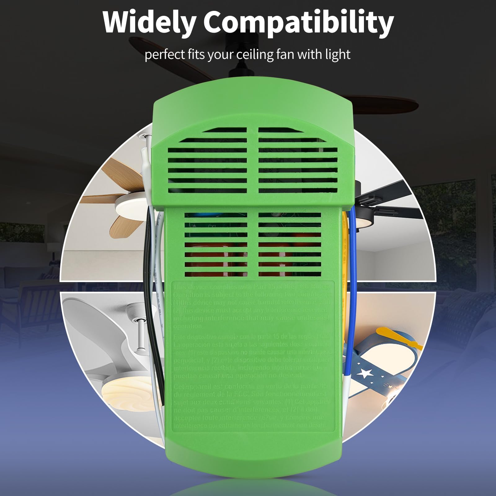 Condition photo showing As Is for ceiling fan remote control receiver k243111000, replacement for hunter ceiling fan remote green receiver 99106 99732 96110 1.9