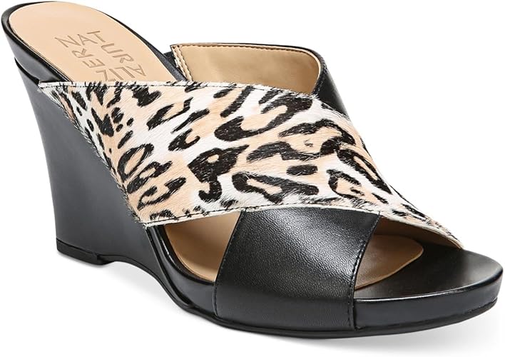 black wedge mule sandals