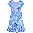 Play Tailor Girls Nightgowns Toddler Pajamas Mermaid Girls Princess Dress Sleepwear Night Gowns for Little Kids