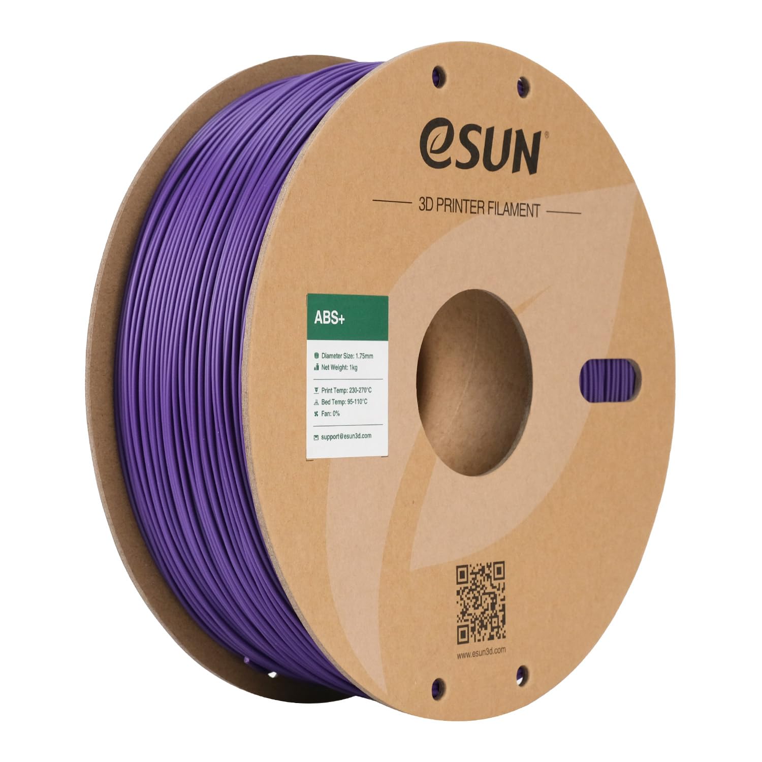 eSUN ABS+ Filament 1.75mm, Low Warping 3D Printer Filament ABS Plus, Dimensional Accuracy +/- 0.05mm, 1KG Spool (2.2 LBS) 3D Printing Filament for 3D Printers, Purple