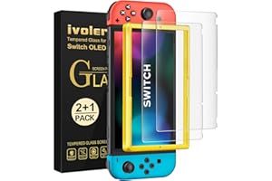 ivoler Screen Protector [2 Pack] Matte Tempered Glass for Nintendo Switch 6.2 inch, Matte Anti Glare Screen Protector with [Alignment Frame] Anti-Scratch Full Coverage Guard for Nintendo Switch