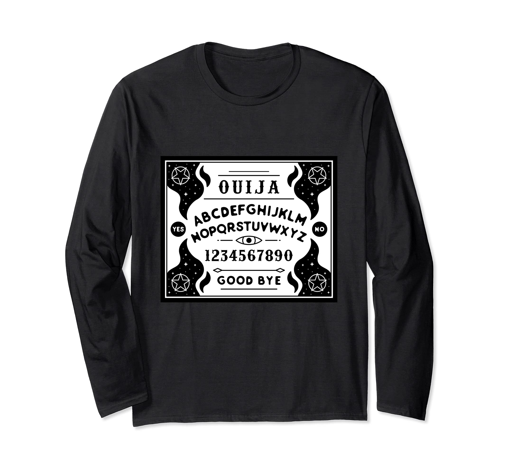 Ouija Board Creepy Horror Game Playing Halloween Art Long Sleeve T-Shirt — image 1