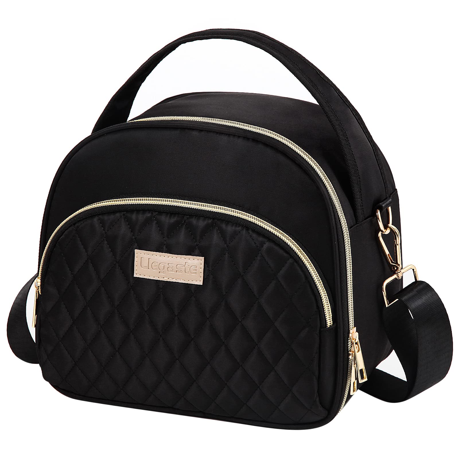 Photo 1 of LLEGASTE Black Cute Insulated Lunch Tote Bag for Women Work,Reusable Adult Lunch Box for Women, Stylish Wide Open Cooler Bag for Work(Black)