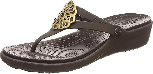 Amazon クロックス ビーチサンダル サンラ Gold Espresso 25 Cm Crocs クロックス ファッションサンダル