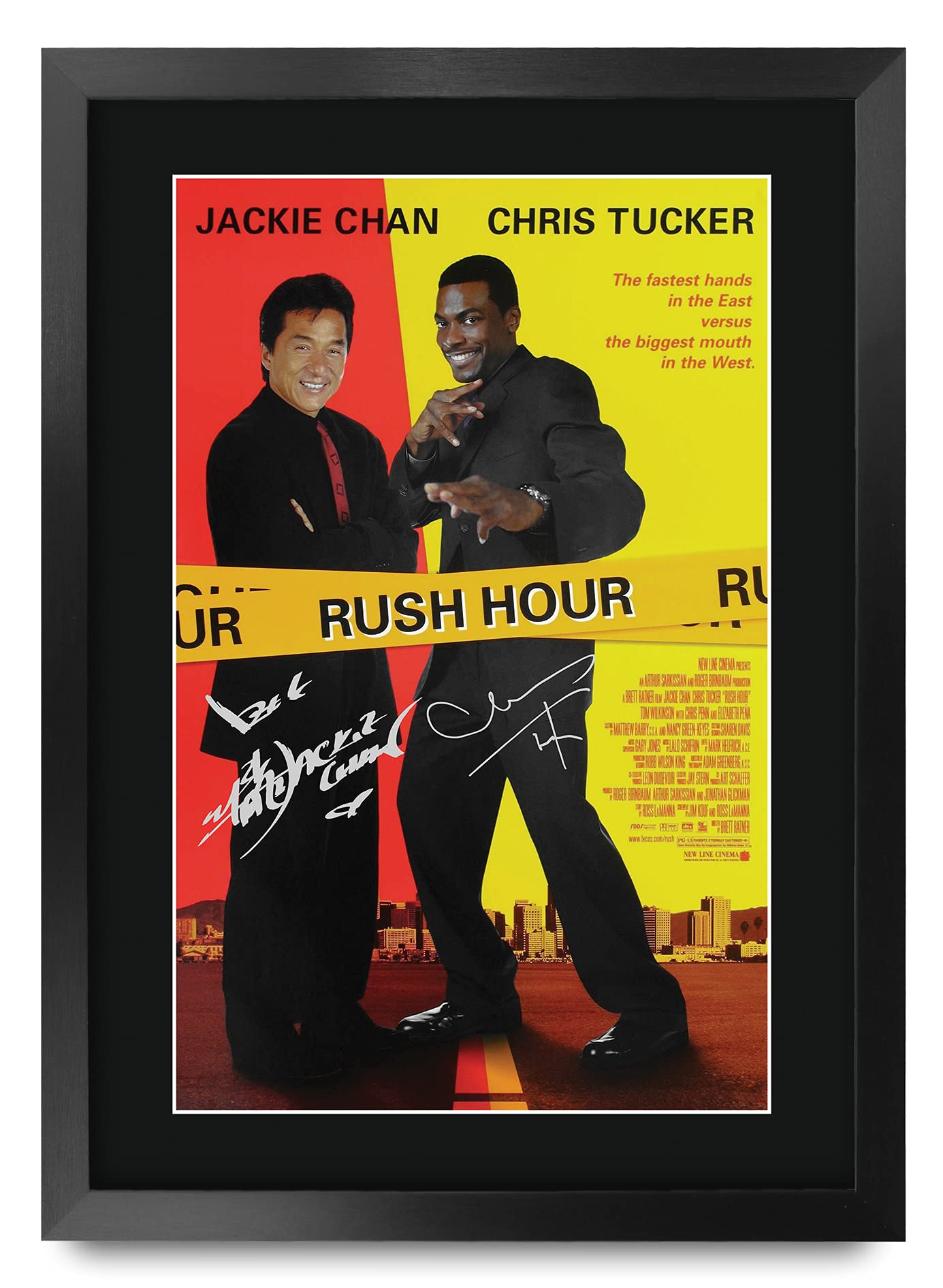 HWC Trading A3 FR Rush Hour Movie Poster Jackie Chan Chris Tucker Signed Gift FRAMED A3 Printed Autograph Film Gifts Print Photo Picture Display — image 1