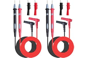 KAKOOTI Multimeter Test Leads Kit，4 PCS Test Probes 1000V 20A 4 PCS Silicone Alligator Clip Test, Multimeter Crocodile Clips Set for Fluke/AstroAI/INNOVA/KAIWEETS Digital multimeter Clamp Meter