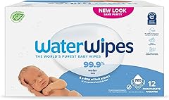 WaterWipes Plastic-Free Original Baby Wipes, 99.9% Water Based Wipes, Unscented & Hypoallergenic for Sensitive Skin, 720 Coun