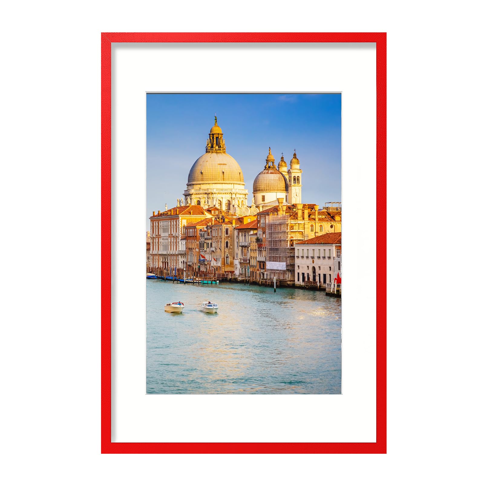 Photo 1 of wyooxoo 24x36 Poster Frame Red Made of Solid Wood Picture Frames Display Pictures 20x30 with Mat or 24x36 Without Mat Colorful Frame For Horizontal Vertical Wall Mounting