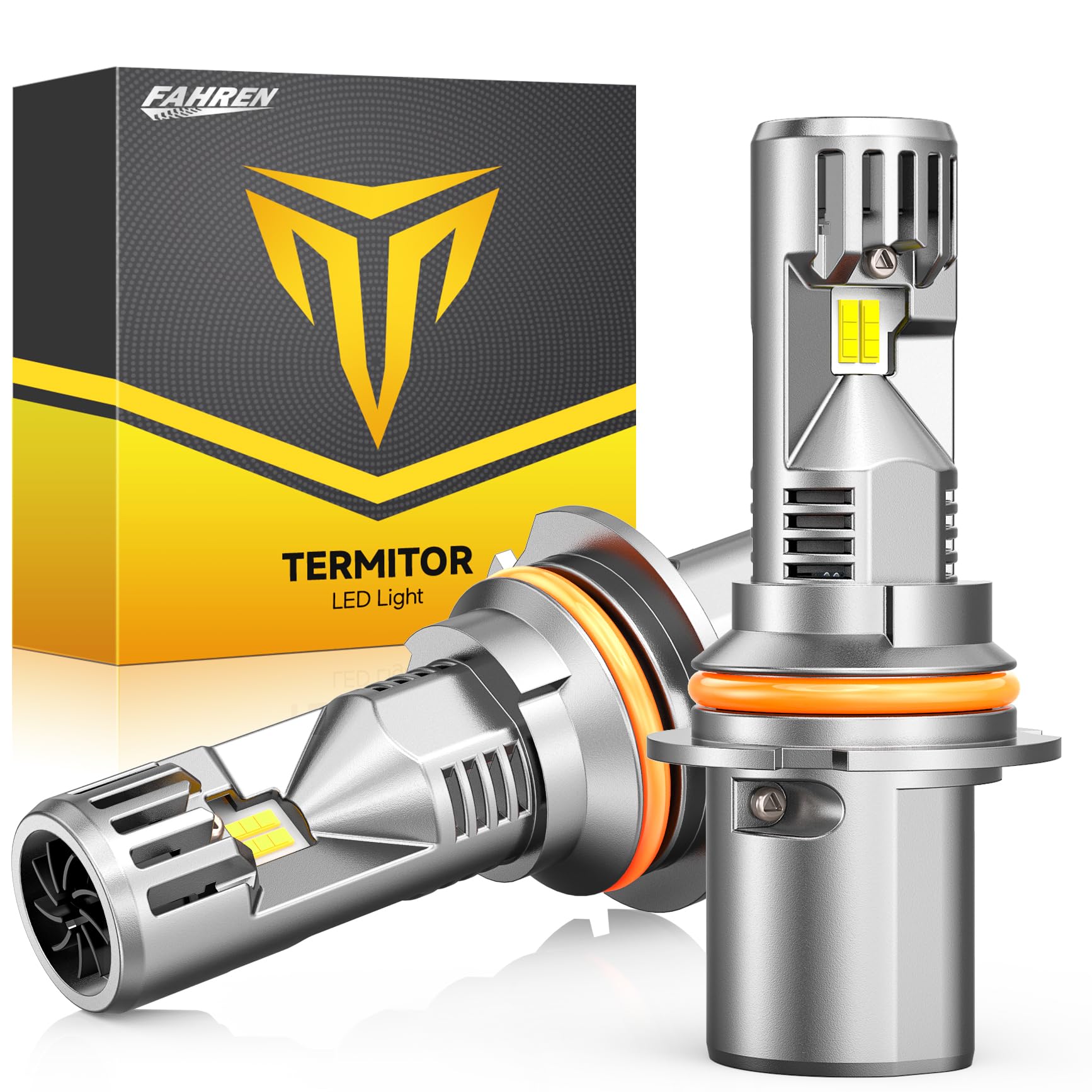 FAHREN 9007 Gauges Light Kits, 50000LM Brightness HB5 Gauges Light Kits, 6500k IP68 Waterproof with Cooling Fan, 1:1 Mini Size No Adapter Required Plug & Play Non-Polarity, Canbus Ready, Pack of 2 Image