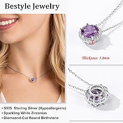 Bestyle Dainty 925 Sterling Silver CZ Round Diamond