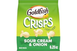 Goldfish Crisps Sour Cream & Onion Baked Chip Cracker Snacks, 6.25 Oz Bag