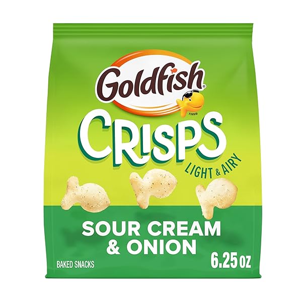 GOLDFISH CRISPS SOUR CREAM & ONION BAKED CHIP CRACKER SNACKS, 6.25 OZ BAG