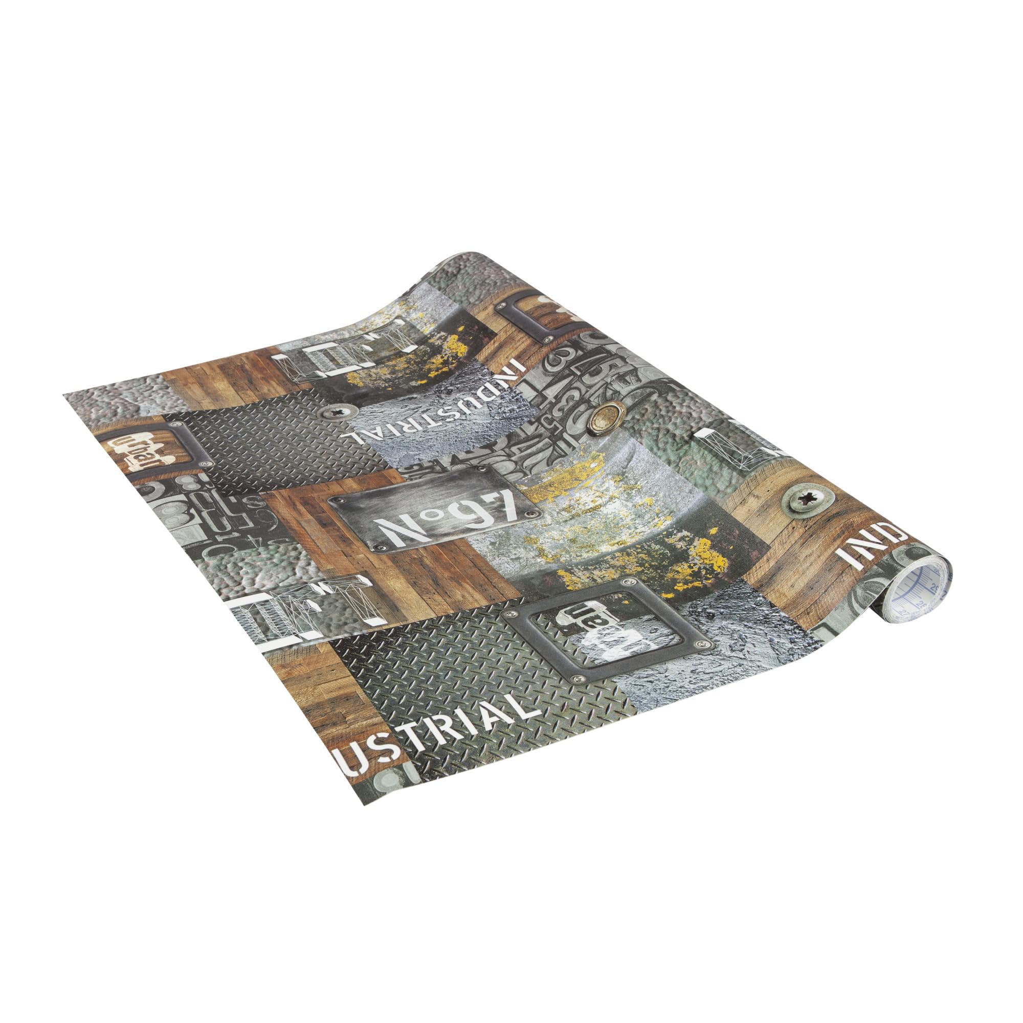 Venilia 54886 Industrial Look Garage Film with Pattern, Decorative Film, Furniture Film, Wallpaper, Self-Adhesive Film, PVC, Phthalate- Grey, Thickness: 0.35 mm