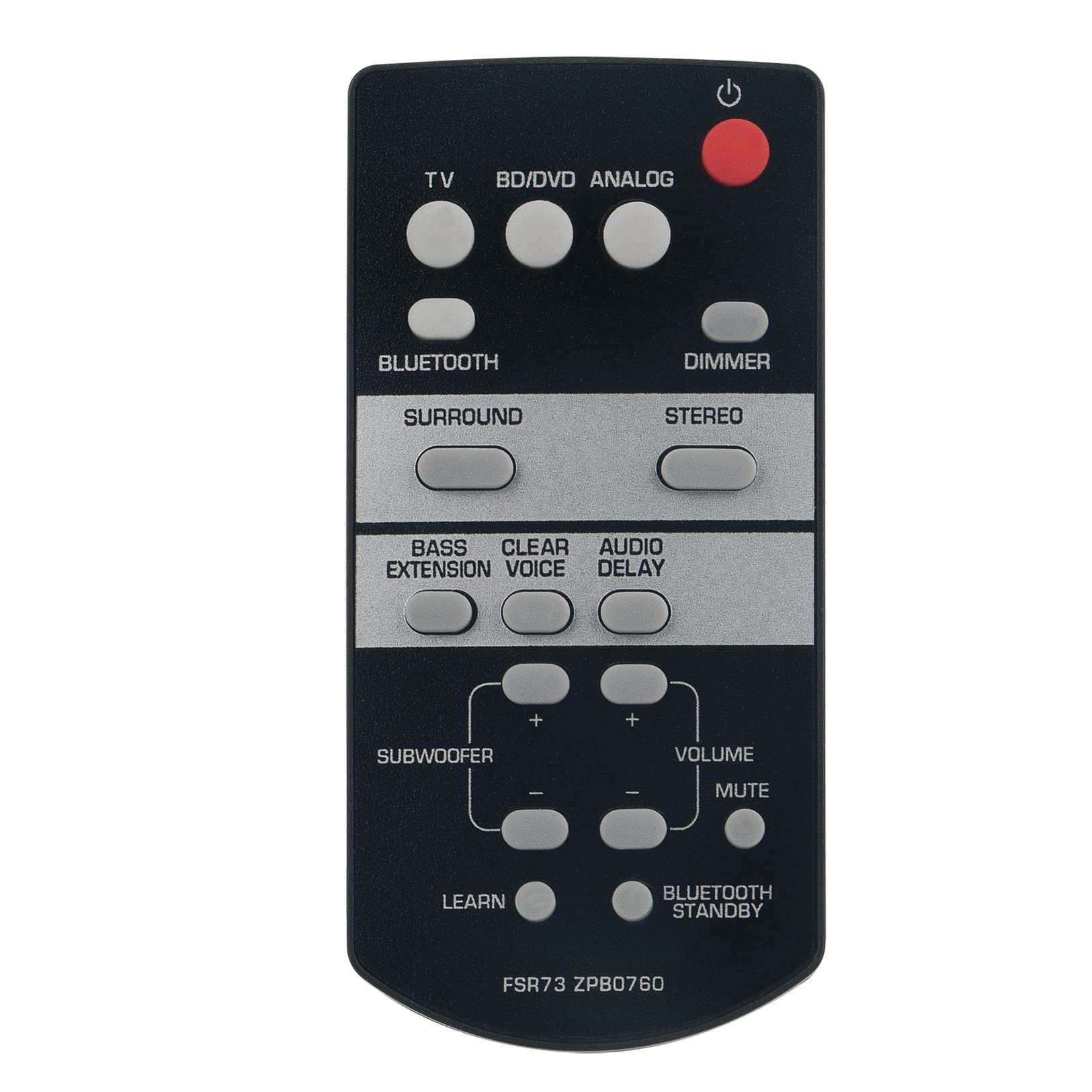 VINABTY FSR73 ZP80760 Replacement Remote Compatible with Yamaha AV Receiver TS-1050 YAS-105 SRT-700 TS1050 YAS105 SRT700