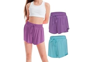 Ultra Performance Girl's Butterfly Short's 2 Pack Girls Athletic Short Basketball Soccer Flowy Active Shorts for Girls