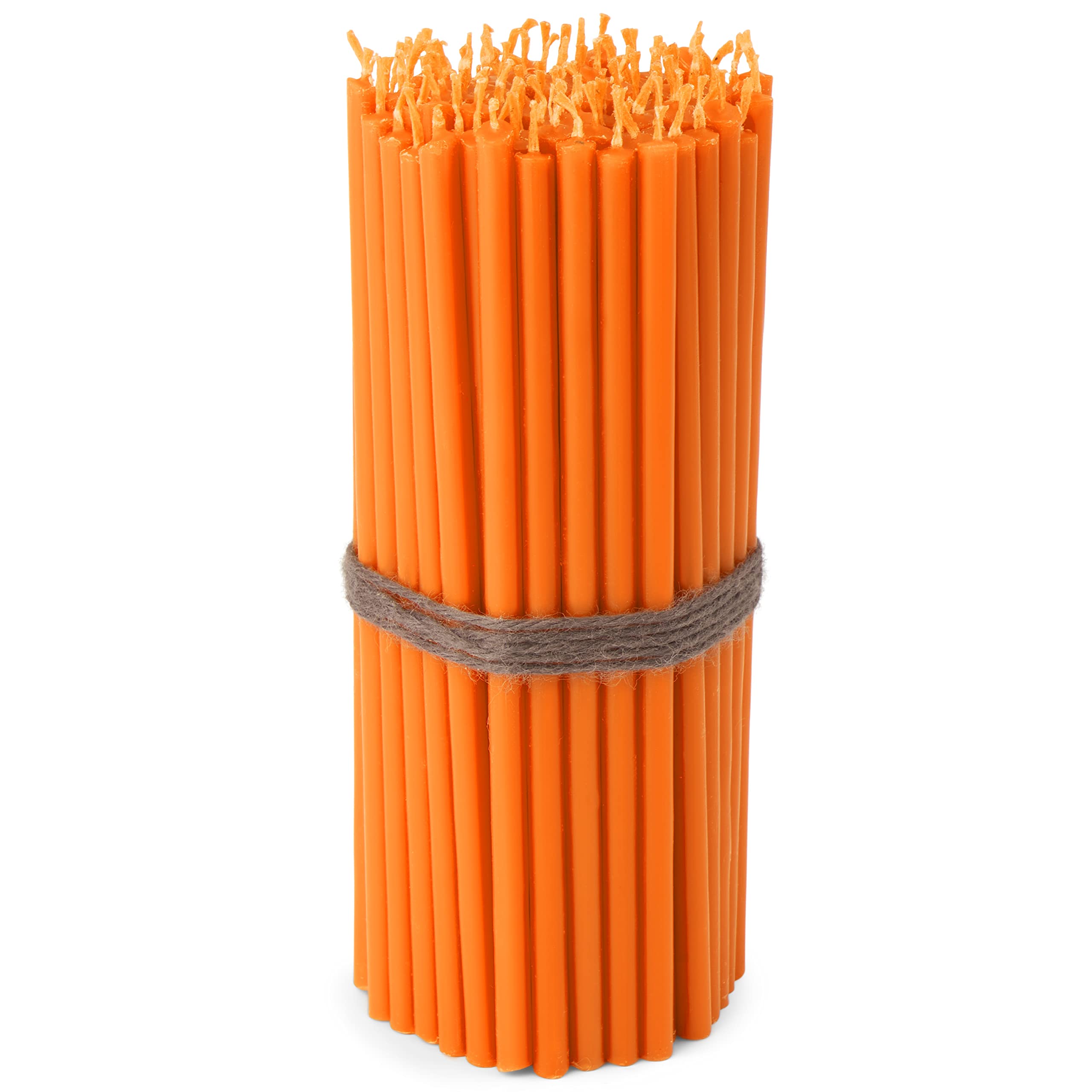 NKlaus - 100x Stick Candles Orange drip-Free soot-Free Thin L 16cm Premium Paraffin Wax 36109