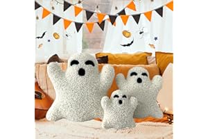 PTAEXCEL 3PCS Halloween Ghost Pillows, Ghost Plush Toy Halloween Decor, Ghost Spooky Pillows, Cute Soft Halloween Party Decoration Pillow, Spooky Home Decorations.