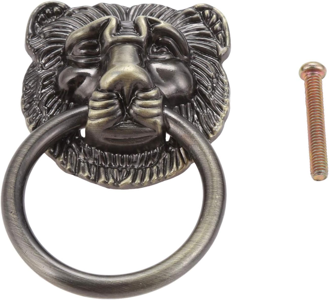 YOBAIH Aldaba para Puerta Mango Cabeza de león aldaba de Puerta Antigua