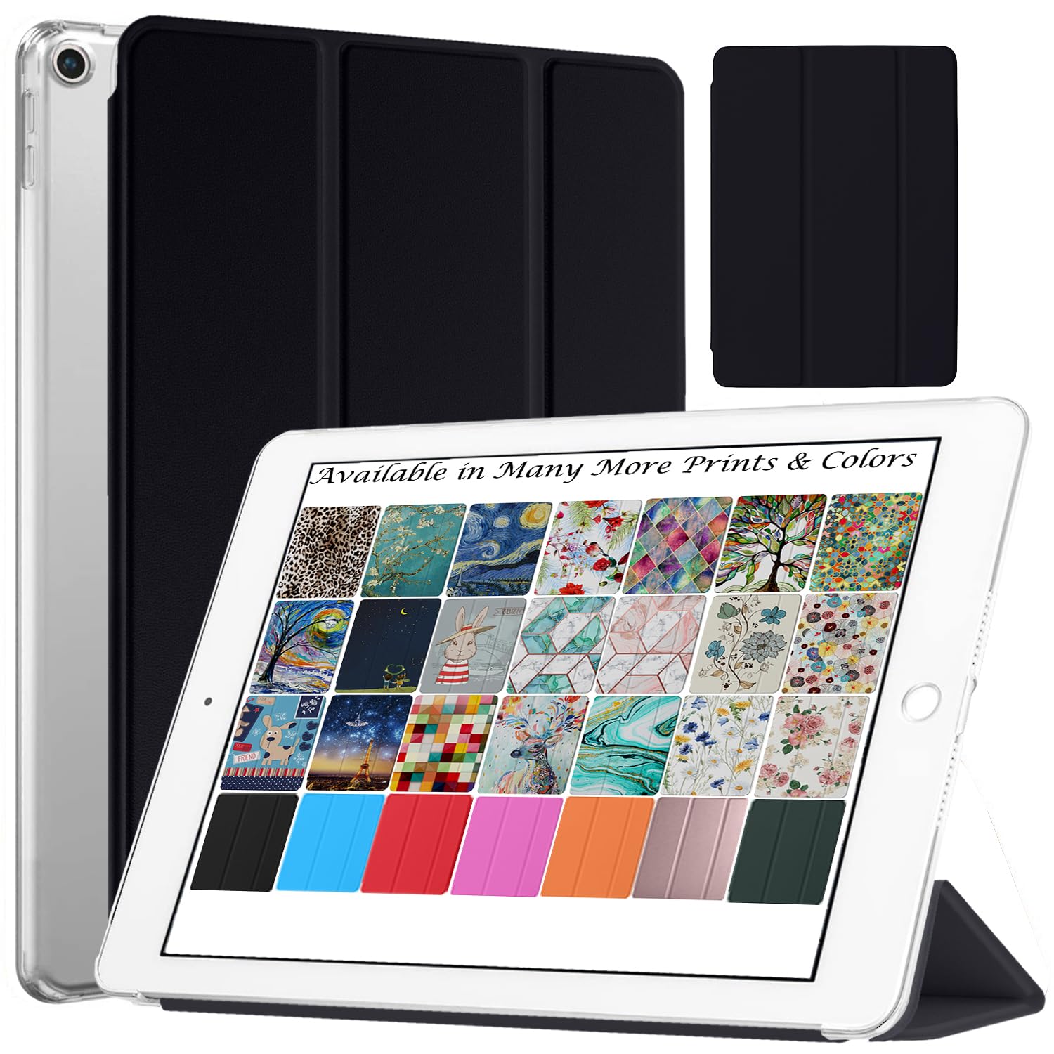 DuraSafe Cases for iPad 9.7 Inch 5 6 Air 1 2 [iPad 5th 6th Air 1st 2nd ] A1893 A1954 A1822 A1823 A1567 A1566 A1474 A1475 A1476 MRJN2B/A MR7G2B/A MGLW2B/A MGL12B/A Hard Smart PC Back Cover - Black