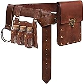 Renaissance Costume Accessories Casual Belt Pouch Fanny Pack Potion Bottle Skirt Hike Set Medieval Festival Halloween (Brown)