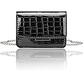 Sightor Silver Mini Crossbody Bag for Women, PU Leather Small Evening Purse, Dressy Clutch Handbag for Nightclub Parties