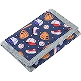 Lamiza Kids Wallet for Boys Teen, Little Boys Wallet for Kids Ages 4-5-6-7-8-9-10-12, Baseball Sports Youth Wallets w/Zipper Coin Pocket, Tri Fold Child Childrens Wallet for Christmas Birthday Gift