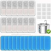 12+12+12 Pack Cat Fountain Replacement Filters Compatible with oneisall PWF-001 2L/67oz Stainless Steel Pet Water Fountain with 1 Hard Brush