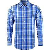 TOPORUS Mens Plaid Long Sleeve Button Down Western Casual Shirt Slim Fit Shirts