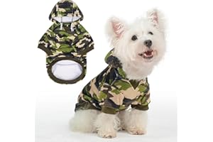 BEAUTYZOO Dog Hoodie for Small Medium Dogs Puppy, Soft Fleece Dog Sweater Cold Weather Coats with Pocket, Pet Outfits Hooded Sweatshirt Chihuahua Cat Jacket Clothing Warm Camo French Bulldog Clothes