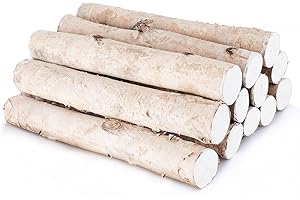 GRNVIBE Birch Wood 12Pack Birch Logs for Fireplace Decor Fire Wood Decorative Birch Branches Logs for DIY,Home Décor Wood for Fire Pit(Logs:1.6"-2.4" Dia. x 16.5" Long)