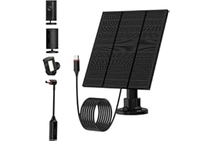 LMDTYN Solar Panels for Ring Camera Outdoor Wireless (New Generation) 5W 5V Solar Panel Charger with USB-C&Plug for Spotlight Cam Plus&Stick Up Cam Pro.Waterproof IP65 360°Adjustable 2M Cable (Black, 1)