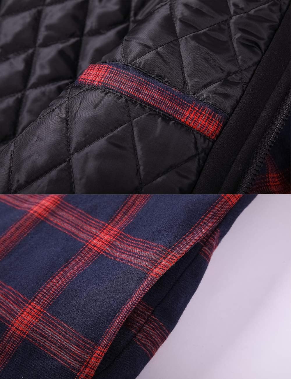 ZENTHACE Men's Thicken Plaid Hooded Flannel Shirt Jacket with Quilted Lined at  Men’s Clothing store