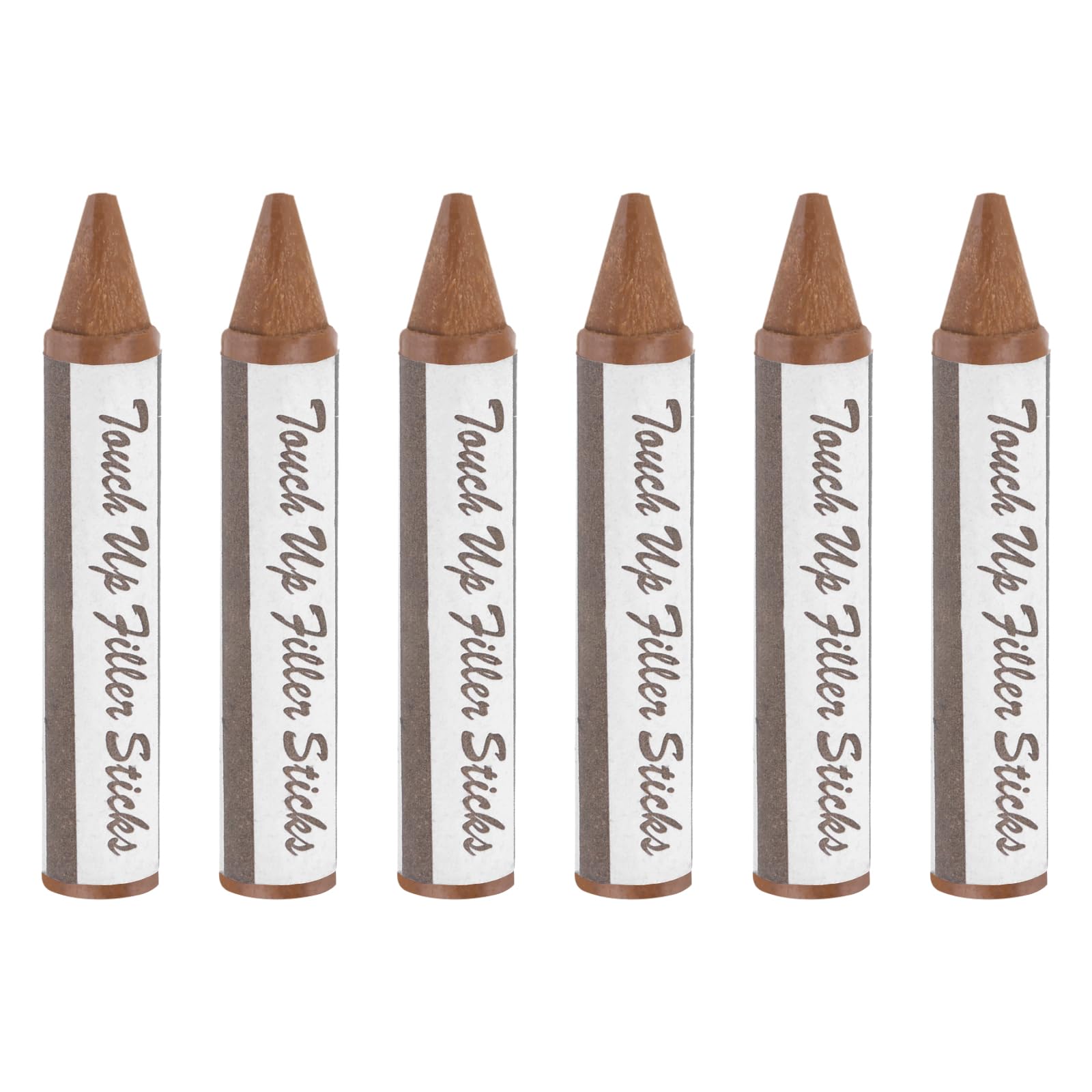 PATIKIL Furniture Markers Touch Up, 6 Pcs Wax Wood Filler Sticks Furniture Repair Crayons for Scratches, Wood Floor, Holes, Tables, Oak