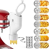 Fedowal Pasta Press Attachment for KitchenAid Stand Mixer, 7 Pasta Plates | New buckle design.The pasta maker fit all Kitchenaid mixer modol, Perfect for family pasta nights, meal prep, dinner parties.
